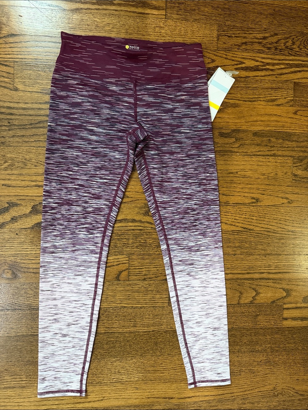 Zella Girls' Maroon to Light Pink Ombre Active Leggings
